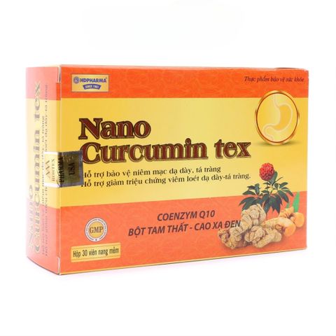 Viên Nghệ Nano Curcumin Tex Tam Thất Xạ Đen - Hỗ Trợ Giảm Viêm Loét Dạ Dày - 30 Viên Hữu Ích Cho Sức Khỏe Tiêu Hóa