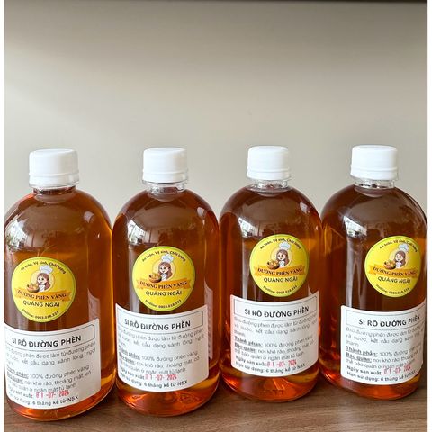 Si rô đường phèn nguyên chất Quảng Ngãi 1000ml - Ngọt thanh tiện dụng cho pha chế và nấu ăn, sản phẩm vệ sinh an toàn sức khỏe.