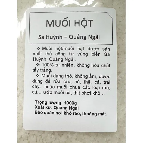 Combo 2kg Muối hột/muối hạt Sa Huỳnh - sản xuất thủ công, không tẩy trắng