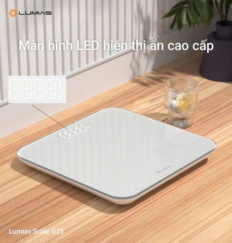 Cân điện tử Lumias Scale G25 - Cân sức khỏe thông minh, hiển thị LED, kết nối MiHome, tối đa 180kg, kiểu dáng hiện đại