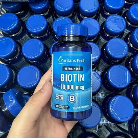 Viên uống mọc tóc Puritans Pride Biotin 10,000 mcg USA 100 viên