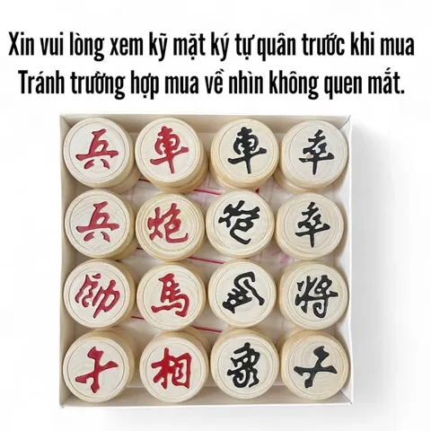 Bộ Cờ Tướng Gỗ Bạch Dương Tự Nhiên Khắc Chìm - Giải Trí Truyền Thống, Kích Thước Đa Dạng, Quà Tặng Thú Vị