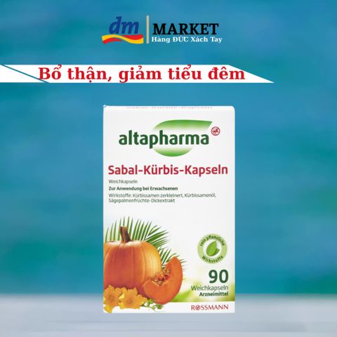 Viên uống bổ thận Altapharma Sabal Kurbis 90 viên - Giảm tiểu đêm, tiểu nhiều lần, Hàng Đức chất lượng cao
