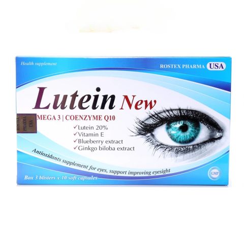 Viên Uống Sáng Mắt Lutein Omega 3 Giảm Khô Mắt, Mờ Mắt, Mỏi Mắt - Bổ Sung Sức Khỏe Đôi Mắt - Hộp 30 Viên ROSTEX PHARMA USA