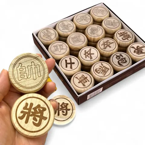 Bộ Cờ Tướng Gỗ Long Não Thơm - Quân Cờ Dập 2 Mặt Chất Lượng Cao, Đồ Chơi Giải Trí Nghệ Thuật Văn Hóa Truyền Thống