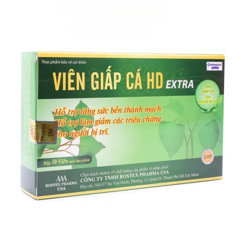 Viên Giấp Cá HD Extra - Thực Phẩm Chức Năng Giảm Táo Bón Tiêu Trĩ Tự Nhiên - 30 Viên Hỗ Trợ Sức Khỏe Đường Tiêu Hóa