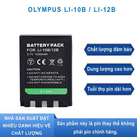 Pin Máy Ảnh Lithium Li-10B/12B cho Olympus Stylus 800, 810, 1000, C-60, C-70 Zoom - Dung Lượng Cao và Bảo Vệ Thông Minh