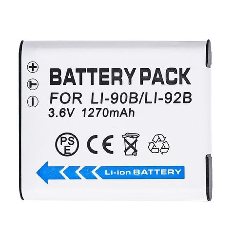 Pin Máy Ảnh Olympus Li-90B/92B - Pin Lithium 3.7V cho Stylus SH-1, SH-2, SH-3, SH-50, SH-60, TG-1 Tough và Nhiều Mẫu Khác