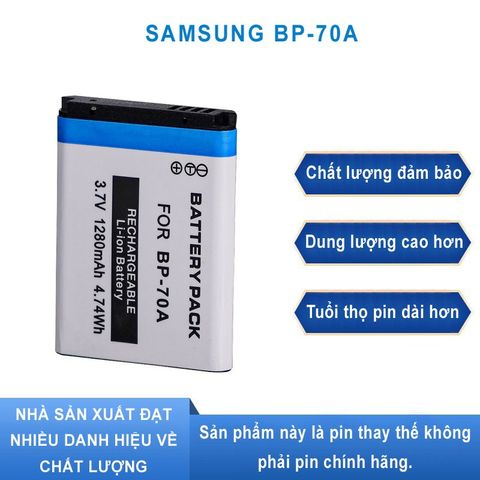 Pin Máy Ảnh Samsung BP-70A 1200mAh - Pin Lithium Chất Lượng Cao Tương Thích Samsung AQ100, ES65, SL50, ST60, TL105