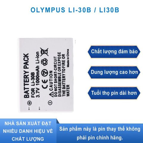 Pin máy ảnh Li-30B Lithium 1000mAh cho Olympus µ-MINI Digital, MJU Mini, Stylus - Phụ kiện chụp ảnh chính hãng