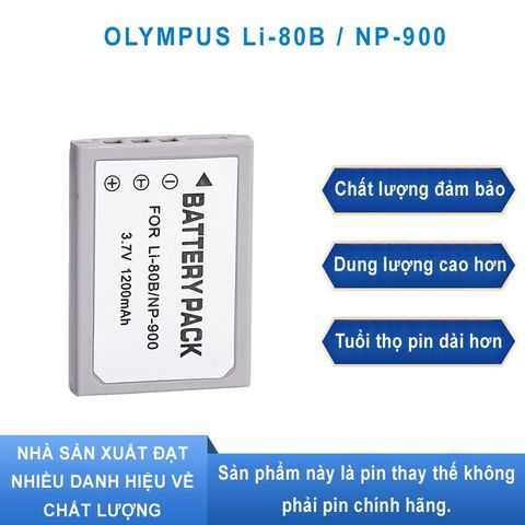 Pin Máy Ảnh Olympus Li-80B Lithium 3.7V - Tương Thích Konica NP-900, Olympus X-960, T-100, T-110, V-1080