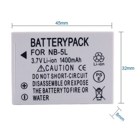 Pin máy ảnh Canon NB-5L 3.7V 1400mAh - Phụ kiện cho Canon PowerShot S95, S100, SX200, IXUS 800IS, 850IS, 860IS