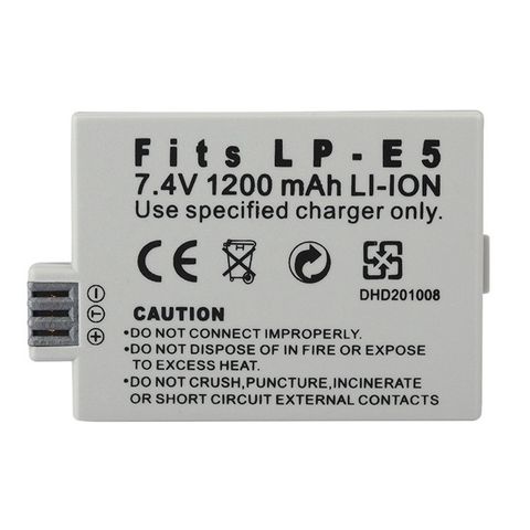 Pin Máy Ảnh Canon LP-E5 7.4V 1200mAh - Tương Thích Canon EOS 1000D, 500D, 450D, Kiss X3 - Pin Lithium Chất Lượng Cao