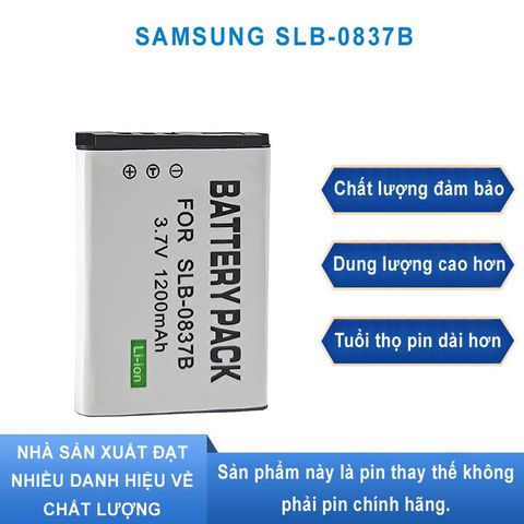 Pin Máy Ảnh Lithium Samsung SLB-0837B - Tương Thích Digimax L70, L70B, L83T, L85T, L201, NV8, NV10, NV15