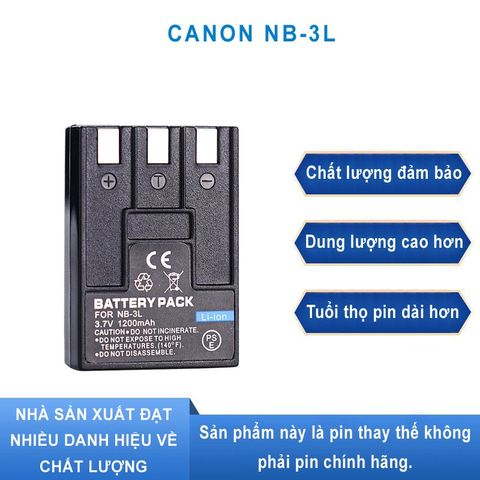 Pin Máy Ảnh Canon NB-3L (NB3L) - Pin Lithium Cho Canon IXUS i, i5, II, 700, 750, 600 IXY SD 100, SD 110, IXY DV M5