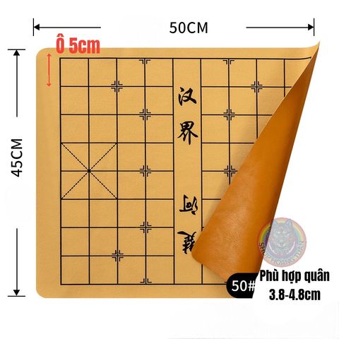Thảm Chơi Cờ Tướng Hai Mặt - Kích Thước #50 #60 #70, Chất Liệu Da PU, Bàn Cờ Thông Minh Không Kèm Quân Cờ