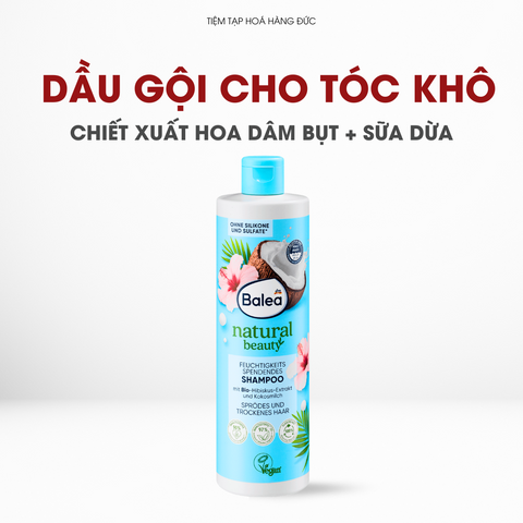 Dầu Gội Xả Balea Natural Beauty Nội Địa Đức - Chiết Xuất Hoa Dâm Bụt & Sữa Dừa Tăng Cường Ẩm Cho Tóc Khô Xơ, Chẻ Ngọn