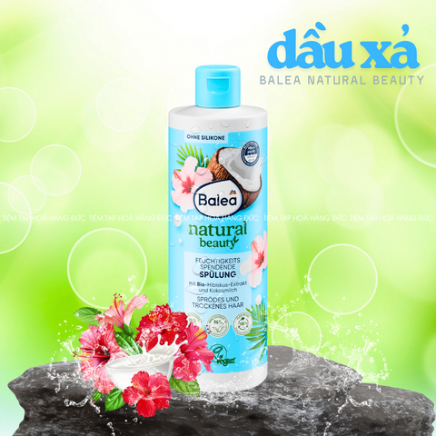 Dầu Gội Xả Balea Natural Beauty Nội Địa Đức - Chiết Xuất Hoa Dâm Bụt & Sữa Dừa Tăng Cường Ẩm Cho Tóc Khô Xơ, Chẻ Ngọn
