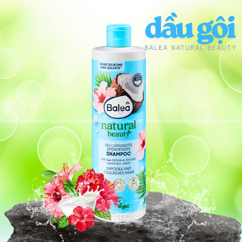 Dầu Gội Xả Balea Natural Beauty Nội Địa Đức - Chiết Xuất Hoa Dâm Bụt & Sữa Dừa Tăng Cường Ẩm Cho Tóc Khô Xơ, Chẻ Ngọn