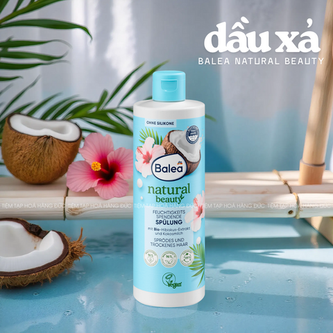 Dầu Gội Xả Balea Natural Beauty Nội Địa Đức - Chiết Xuất Hoa Dâm Bụt & Sữa Dừa Tăng Cường Ẩm Cho Tóc Khô Xơ, Chẻ Ngọn