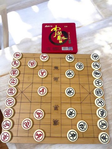 Combo Cờ Tướng và Cờ Vây 2 Mặt - Bộ Đồ Chơi Trí Tuệ Cao Cấp Kèm Bàn Cờ Trúc 47x44cm Dành Cho Trẻ Em 3+