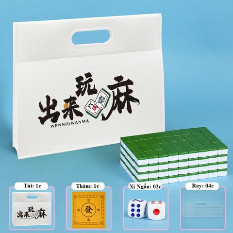 Combo 144 Quân Bài Mạt Chược Size #30 Kèm Phụ Kiện - Cờ Mahjong Chất Liệu Nhựa Melamin, Đồ Chơi Sưu Tầm Giải Trí Thú Vị
