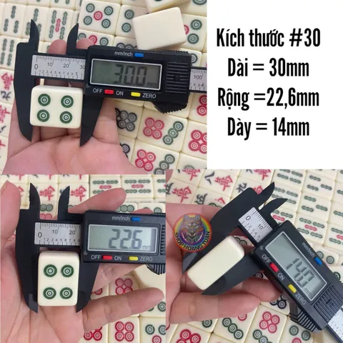 Combo 144 Quân Bài Mạt Chược Size #30 Kèm Phụ Kiện - Cờ Mahjong Chất Liệu Nhựa Melamin, Đồ Chơi Sưu Tầm Giải Trí Thú Vị