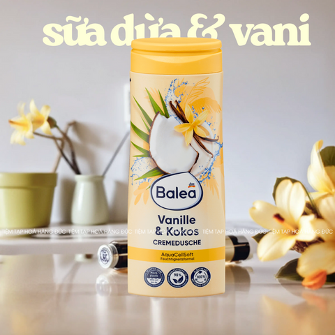 Sữa Tắm Dưỡng Thể Balea 300ml - Dưỡng Ẩm Sâu, Hương Tươi Mát, pH Trung Tính, Phù Hợp Da Nhạy Cảm, Sản Phẩm Thuần Chay