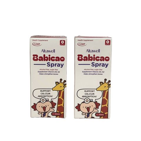 Xịt Bổ Sung Vitamin D3K2 Babicao Spray cho Trẻ Em - Hỗ Trợ Phát Triển Chiều Cao và Xương Khớp,  Không Đường, Không Cồn