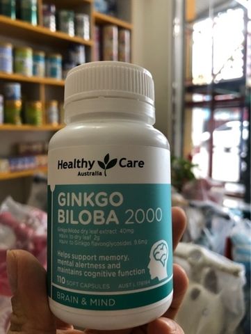 Viên bổ não Ginkgo Biloba Healthy Care Úc 110 viên - Hỗ trợ trí nhớ và tăng cường sức khỏe não bộ