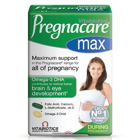 Viên uống Vitamin bầu Pregnacare Max Anh Quốc - Bổ sung Canxi, Omega 3 DHA, Hỗ trợ Mẹ & Bé Khỏe Mạnh trong Thai Kỳ