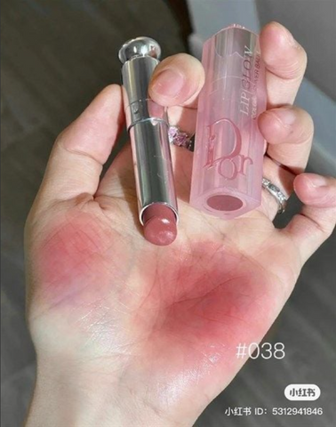 Son Dior 038 Addict Lip Glow Bản Mới Vỏ Xanh - Son Dưỡng Môi Sang Trọng Cung Cấp Độ Ẩm, Màu Nổi Bật Cho Phái Đẹp