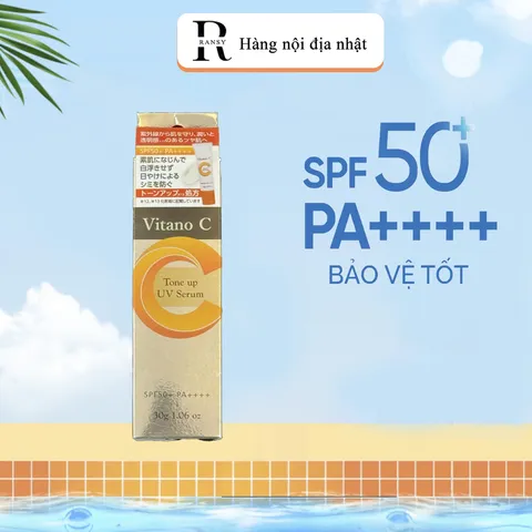 Kem Chống Nắng Nâng Tone Vitano C SPF 50++++ 30g - Kem Chống Nắng Nhật Bản, Chống UV, Dưỡng Da Sáng Mịn, Phù Hợp Mọi Loại Da