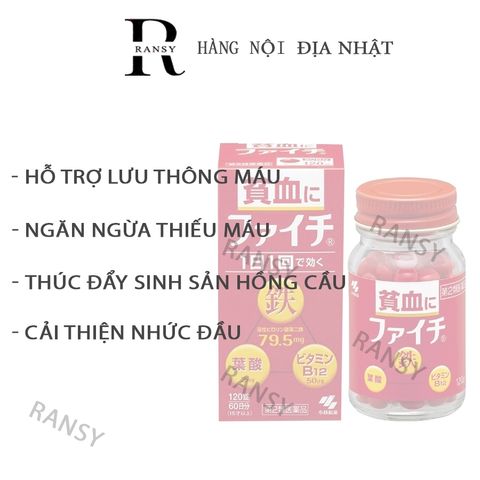 Viên Uống Bổ Máu Faichi Nhật Bản - Bổ Sung Sắt và Vitamin, Cải Thiện Thiếu Máu, Tăng Cường Sức Khỏe và Hệ Miễn Dịch
