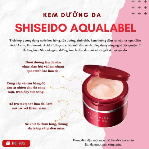 Kem Dưỡng Da Shiseido Aqualabel Special Gel Cream 5 Trong 1 - Chống Nám, Tàn Nhang, Cấp Ẩm, Ngừa Nếp Nhăn, Dành Cho Da Khô, Không Đều Màu