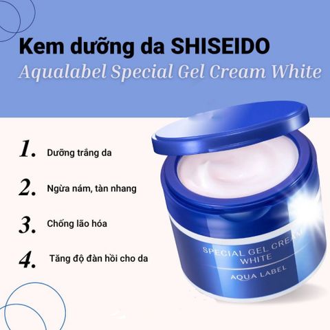 Kem Dưỡng Da Shiseido Aqualabel Special Gel Cream 5 Trong 1 - Chống Nám, Tàn Nhang, Cấp Ẩm, Ngừa Nếp Nhăn, Dành Cho Da Khô, Không Đều Màu