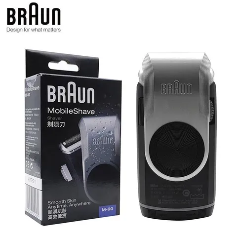 Máy Cạo Râu Điện Mini Braun M60/M90 Nhật Bản - Cạo Gần, Có Thể Giặt, Dành Cho Nam Giới, Tông Đơ Chính Xác