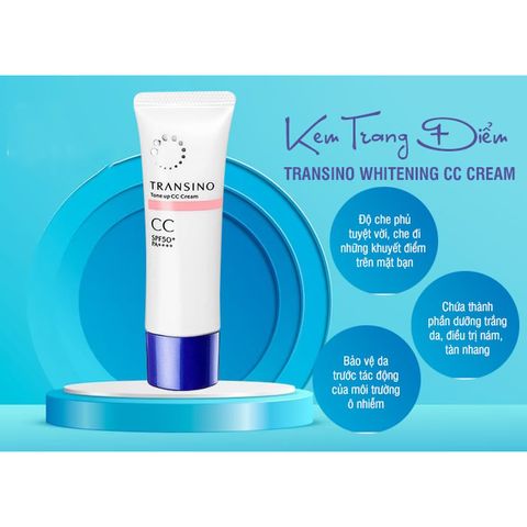 Kem Trang Điểm CC Transino Whitening Cream SPF50+/PA+++ - Mỹ Phẩm Nhật Bản Dưỡng Da Trắng Sáng và Chống Nắng Hiệu Quả