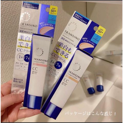Kem Trang Điểm CC Transino Whitening Cream SPF50+/PA+++ - Mỹ Phẩm Nhật Bản Dưỡng Da Trắng Sáng và Chống Nắng Hiệu Quả