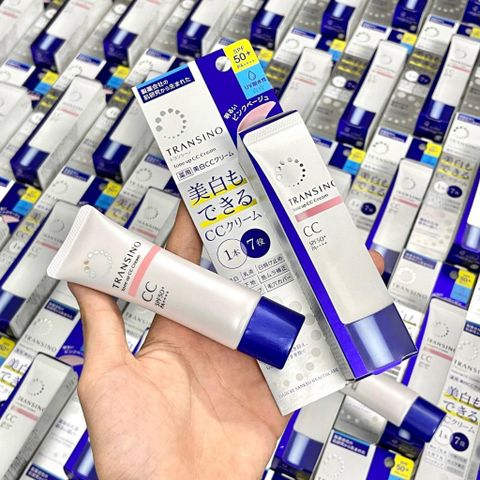Kem Trang Điểm CC Transino Whitening Cream SPF50+/PA+++ - Mỹ Phẩm Nhật Bản Dưỡng Da Trắng Sáng và Chống Nắng Hiệu Quả