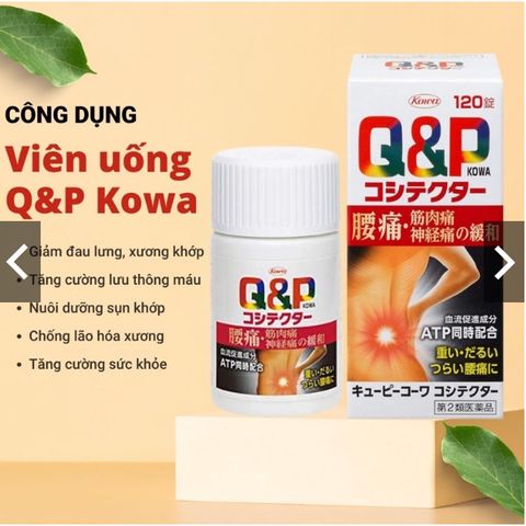 Viên uống Q&P Kowa Nhật Bản - Giảm đau lưng, bổ trợ xương khớp, 60/120 viên - Hàng chính hãng, cải thiện sức khỏe hiệu quả