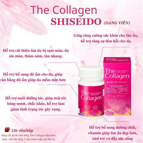Viên Uống Đẹp Da Shiseido The Collagen 126 Viên - Tăng Cường Độ ẩm, Cải Thiện Da, Chống Lão Hóa, Sản Phẩm Nội Địa Nhật Bản