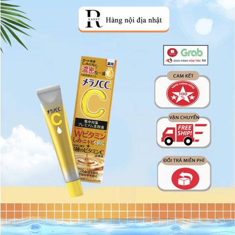 Serum Melano CC Whitening Essence 20ml - Dưỡng Trắng Da Chống Thâm Nám, Vitamin C & E, Xuất Xứ Nhật Bản