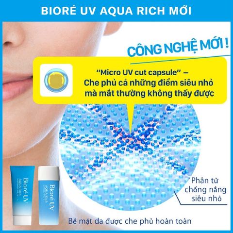 Kem Chống Nắng Biore Aqua Rich Watery Essence Gel SPF 50+/PA++++ 90ml - Dưỡng Ẩm, Nâng Tone Da, Nội Địa Nhật Bản