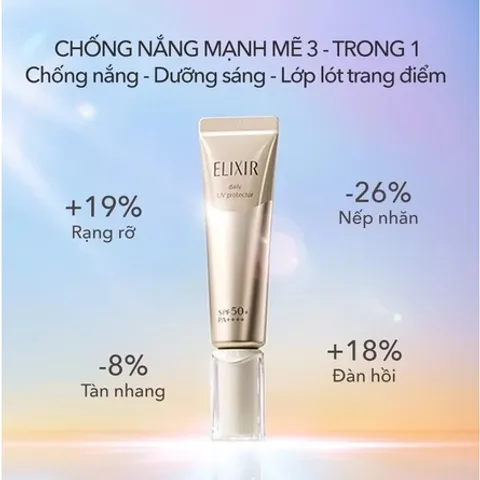 Sữa Chống Nắng Dưỡng Trắng Elixir Daily Brightening UV Protector 35ml - SPF 30 PA+++ Nhật Bản dành cho Da Đẹp, Sáng Mịn