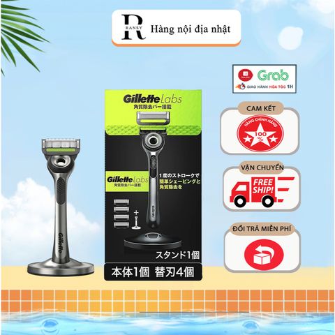 Dao Cạo Râu Gillette Labs 5 Lưỡi Cao Cấp - Hộp Đầu Lưỡi Thay Thế Nhật Bản - Cạo Mịn Màng và Thoải Mái cho Nam Giới