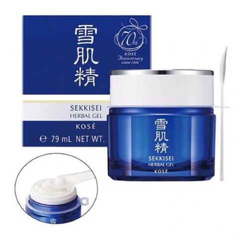 Kem Dưỡng Ẩm Đa Năng Kosé SEKKISEI HERBAL GEL 80g - Mặt Nạ Ngủ 6 Trong 1, Cấp Ẩm và Làm Sáng Da, Xuất Xứ Nhật Bản