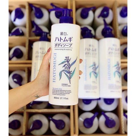 Sữa Tắm Trắng Da Hatomugi 800ml - Giúp Làn Da Sáng Mịn, Chăm Sóc Từ Hạt Ý Dĩ, Sản Phẩm Nội Địa Nhật Bản