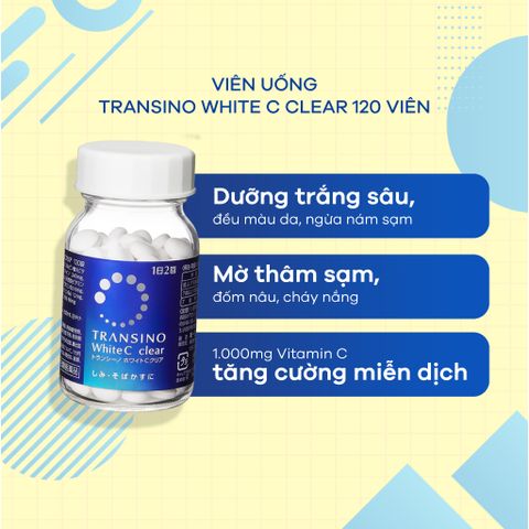 Viên Uống Trắng Da Transino White C Clear 240 Viên - Sáng Da, Mờ Nám, Tàn Nhang, Hỗ Trợ Làm Đẹp Da Nhật Bản