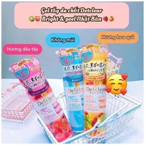 Gel Tẩy Tế Bào Chết Detclear Bright and Peel Nhật Bản 180ml - Hiệu Quả Làm Sạch Da, Giúp Da Trắng Sáng Và Mịn Màng